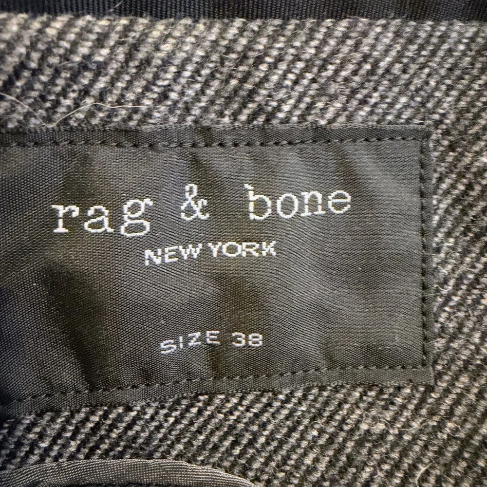 Rag & Bone Blazer 38 Gray Herringbone Virgin Wool Blend Unstructured Sport Coat